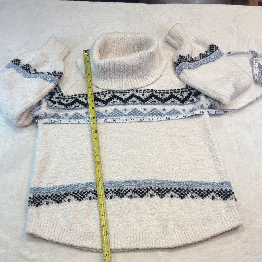 Premise Cream and Blue Turtleneck Sweater - Picture 5 of 6